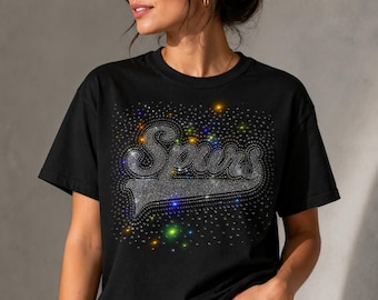 Spurs  Basketball Rhinestone Shirt | Glitter Game Day Tee/New!