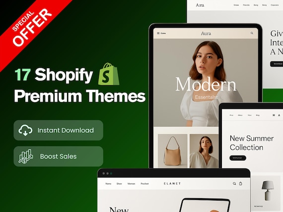 Shopify Theme Bundle: 17 Premium GPL eCommerce Templates (Digital Download)