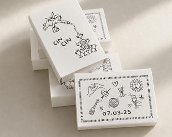 Monogram Wedding Matchboxes | Minimal Luxury Favors