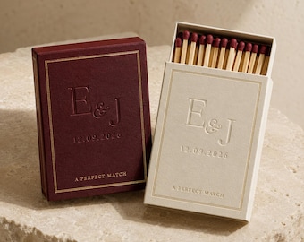 Embossed & Debossed Matchboxes | Gold Foil Luxury Wedding Favours