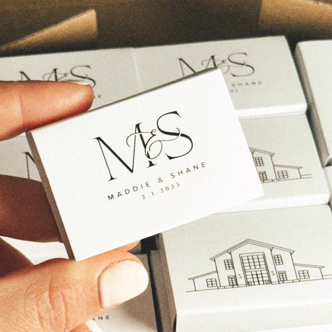 Minimalist Modern Wedding Matchboxes, Directly Printed Custom ...