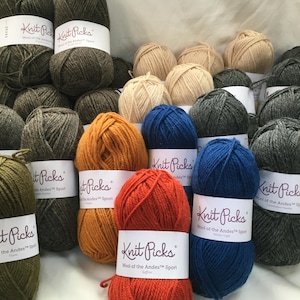 Knit Picks, Wool of the Andes, Sport 100% Peruvian Highland Wool: misc colors