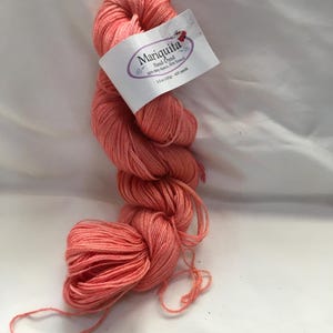The Alpaca Yarn Co. Mariquita, Fingering 50/50 Alpaca, Tencel: Peach Blossoms, Spring Peepers, Rainforest Peach blossoms