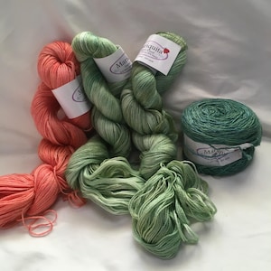 The Alpaca Yarn Co. Mariquita, Fingering 50/50 Alpaca, Tencel: Peach Blossoms, Spring Peepers, Rainforest image 1