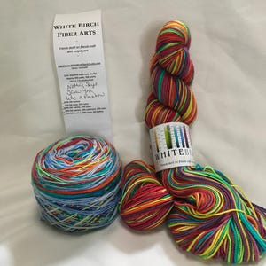 White Birch Fiber Arts, Fingering 80/20 SW Merinowolle, Nylon, selbststreifend