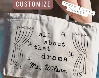 Personalized Theatre Gifts for Drama Teacher, Theatre Tote bag, Theatre teacher gifts, Acting coach gift, Actor Gifts, Actress Gifts