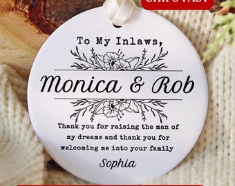 In-Law Ornament, Custom In-Law Christmas Ornament Gifts for In-Law from Son In-Law from Daughter In-Law Christmas Ornament In-Law Keepsake