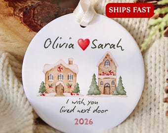 Long Distance Ornament, Custom Long Distance Friend Christmas Ornament Gift for Long Distance Friendship Personalized Long Distance Ornament