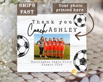 Personalized Photo Frame Gift for Soccer Coach Gift, Soccer Team Gift for Coach, Thank you Gift for Coach, Soccer Team Photo Gifts for Coach