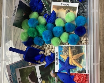 Sensory Bin for Speech and Language Development (Animals)
