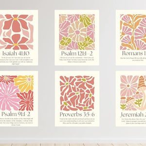 Christian Boho Wall Art Set – 6 Bible Verse Prints | Digital Download Scripture Decor | Faith Printable | 16x20 Boho Artwork