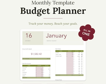 All-in-One Monthly Budget Planner Template for Apple Numbers | Expense + Debt + Savings Tracker (Harvest)