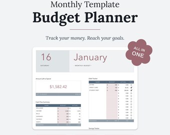 All-in-One Monthly Budget Planner Template for Apple Numbers | Expense + Debt + Savings Tracker (Slate)