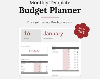 All-in-One Monthly Budget Planner Template for Apple Numbers | Expense + Debt + Savings Tracker (Forge)