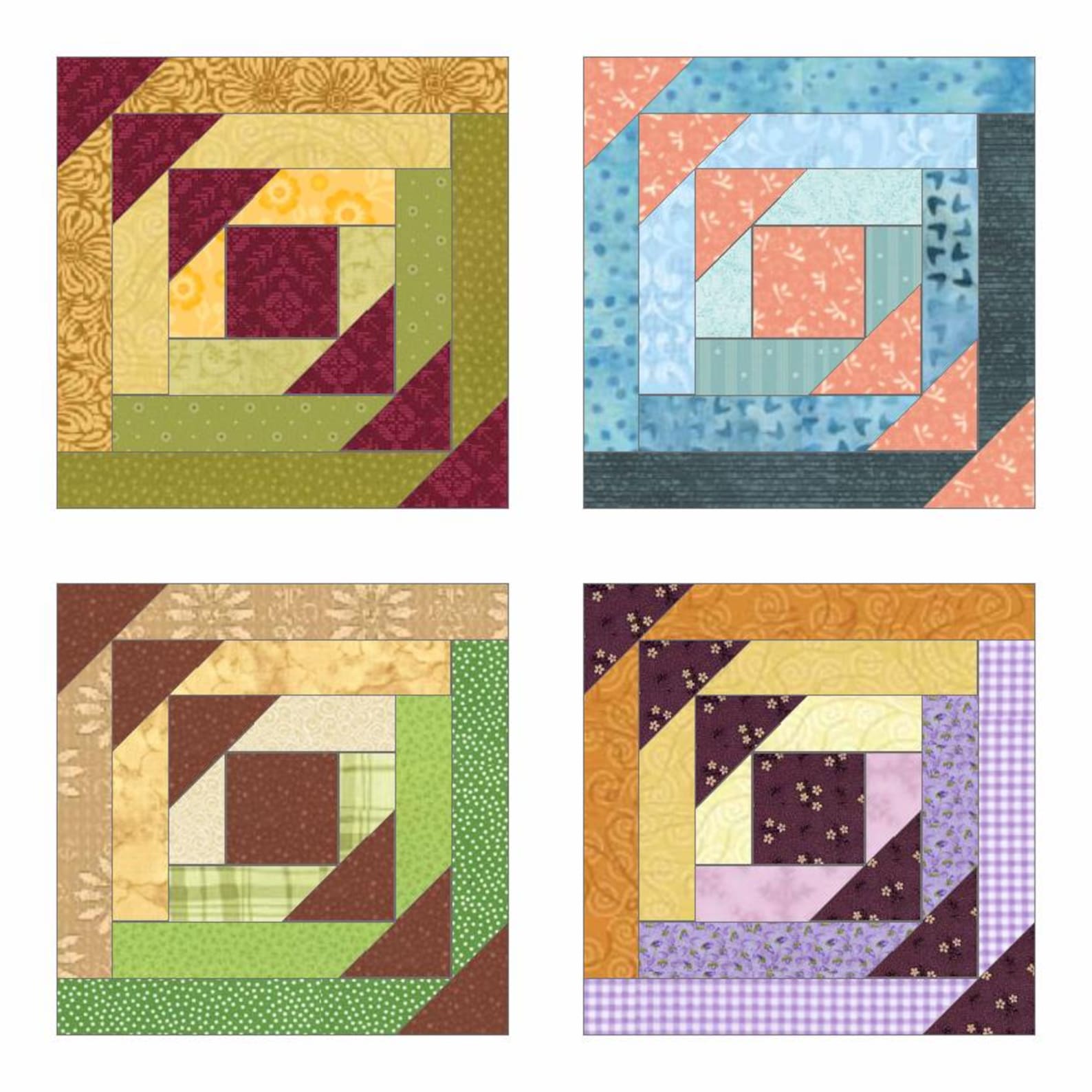 FPP Pattern: Geese in the Cabin -- 6 Sizes, Foundation Paper-piecing ...