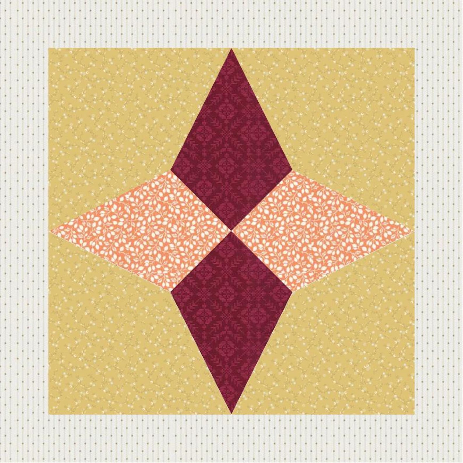 FPP Pattern: Hummingbird Block-- 7 Sizes, Foundation Paper-piecing ...
