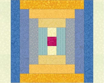 Courthouse Steps Quilt Block: Foundation Paper Piecing Pattern (PDF Download)