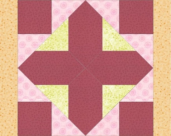 Bloco de patchwork Crossroads: Molde para patchwork com base em papel (Download em PDF)