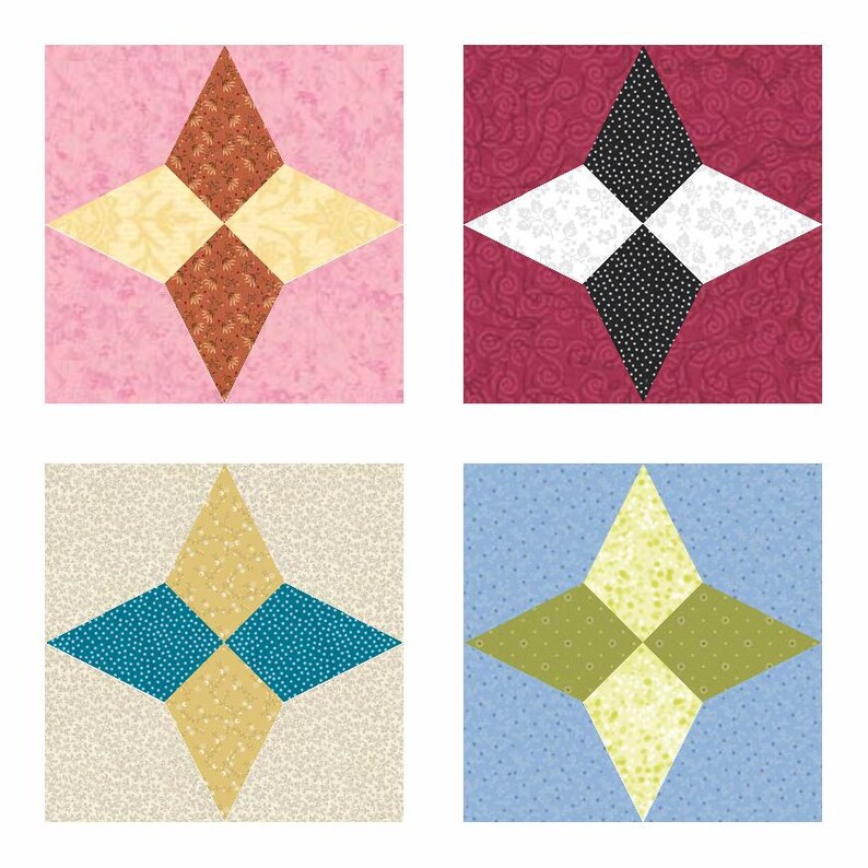 FPP Pattern: Hummingbird Block-- 7 Sizes, Foundation Paper-piecing ...