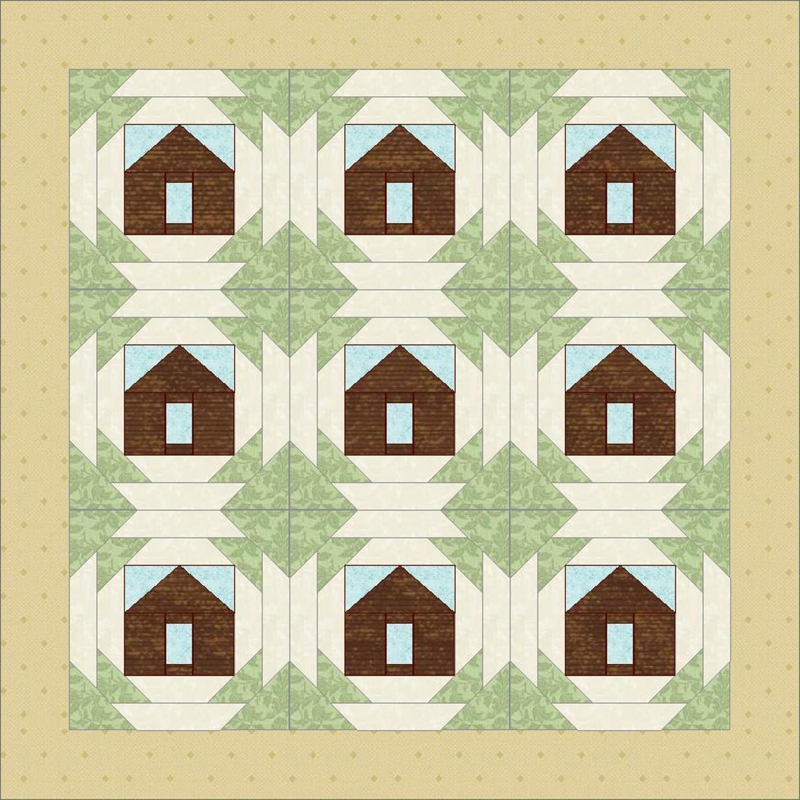 Pineapple House Quilt Block Pattern: Foundation Paper Piecing (PDF ...