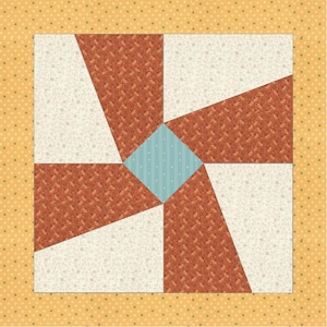 FPP Pattern: Dutch Windmill Block-- 5 Größen, Grundpapier, verschiedene Größen, PDF Download.