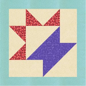New! FPP Pattern: Flower Basket-- 7 sizes, foundation paper-piecing pattern,  Multiple sizes, PDF Download.