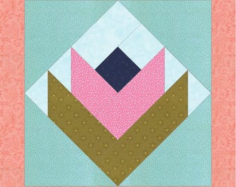 Mönster för quiltblock i Log Cabin Rose: Foundation Paper Piecing (PDF-nedladdning)