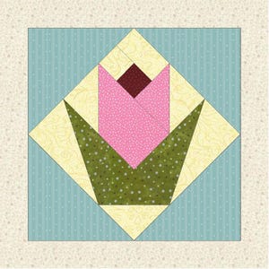 FPP Pattern: Cornflower block -- 6 sizes, foundation paper-piecing pattern,  Multiple sizes, PDF Download.