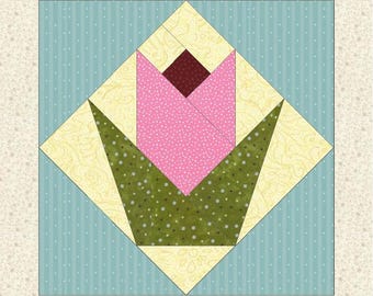 Korenbloemquiltblok FPP-patroon: 6 maten (pdf-download)