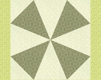 Kaleidoscope Quilt Block FPP Pattern: 6 Sizes (PDF Download)