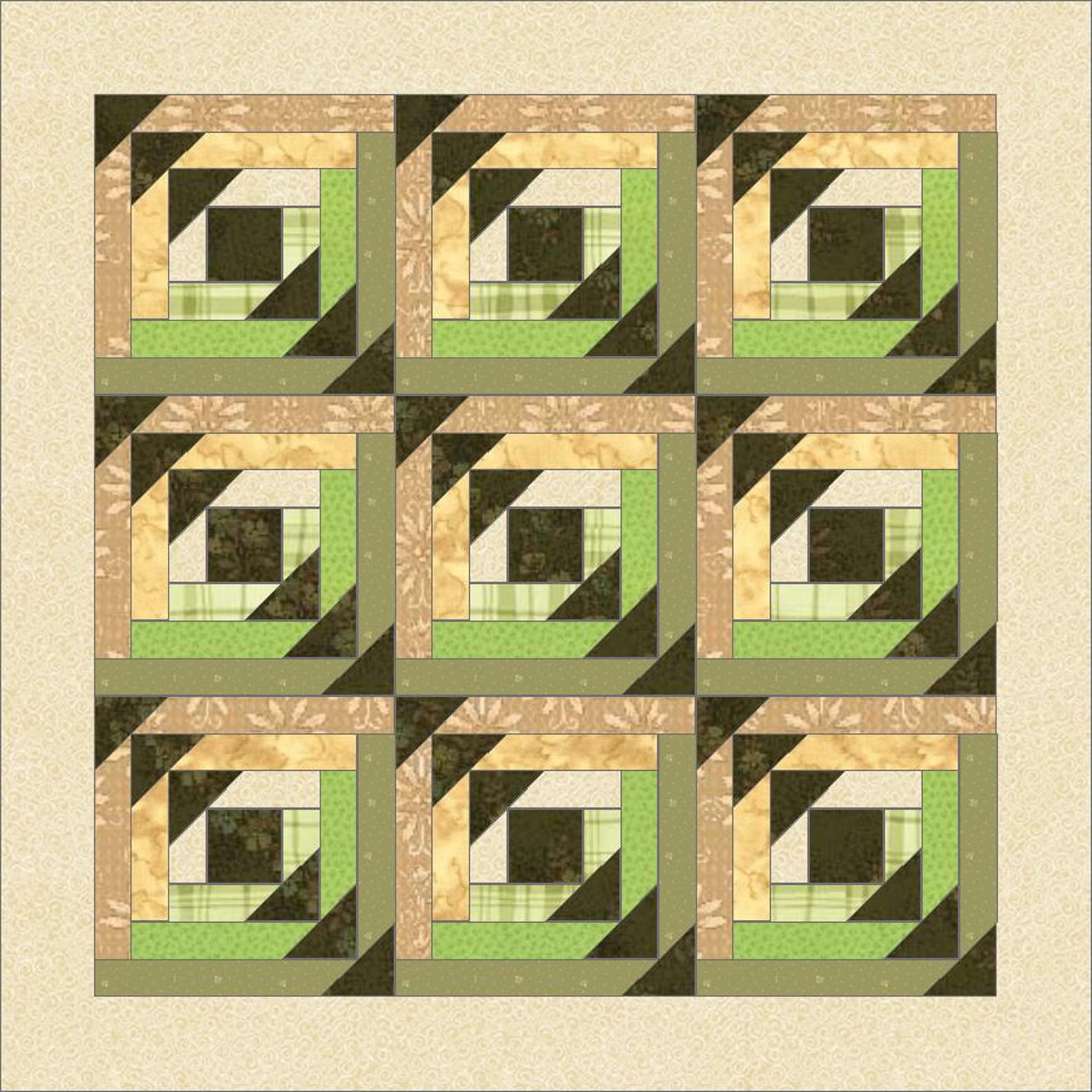 FPP Pattern: Geese in the Cabin -- 6 Sizes, Foundation Paper-piecing ...