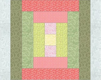 Mini Courthouse Steps Quilt Block Pattern: Foundation Paper Piecing, 6 Sizes (PDF Download)