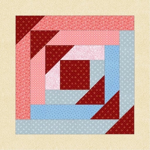 FPP Pattern: Geese in the Cabin -- 6 sizes, foundation paper-piecing pattern,  Multiple sizes, PDF Download.