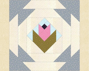 Motif de blocs de courtepointe ananas et rose : création de morceaux de papier de base (téléchargement PDF)