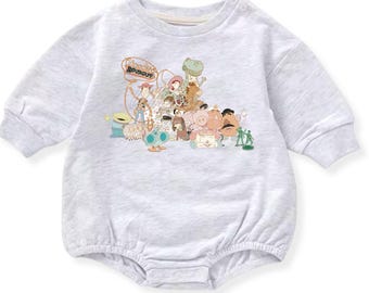 The Toys Roundup (#8) on a Sweatshirt, Tshirt or Bubble Romper for Babies and Toddlers