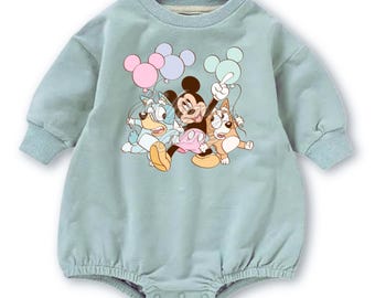 Balloon Friends (#65) on a Sweatshirt, Tshirt or Bubble Romper for Babies and Toddlers