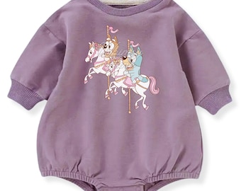 Carousel at the Carnival (#63) on a Sweatshirt, Tshirt or Bubble Romper for Babies and Toddlers