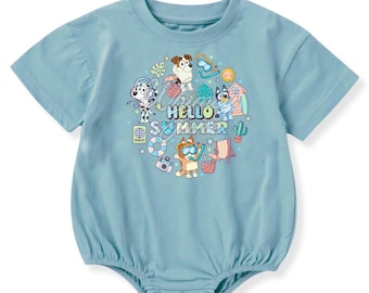 Hello Summer (#61) on a Sweatshirt, Tshirt or Bubble Romper for Babies and Toddlers