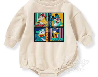 Retro Mouse Buddies (#11) on a Sweatshirt, Tshirt or Bubble Romper for Babies and Toddlers