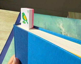 Mahjong Tile Bookmark - 1 Bam BookMark by Spools