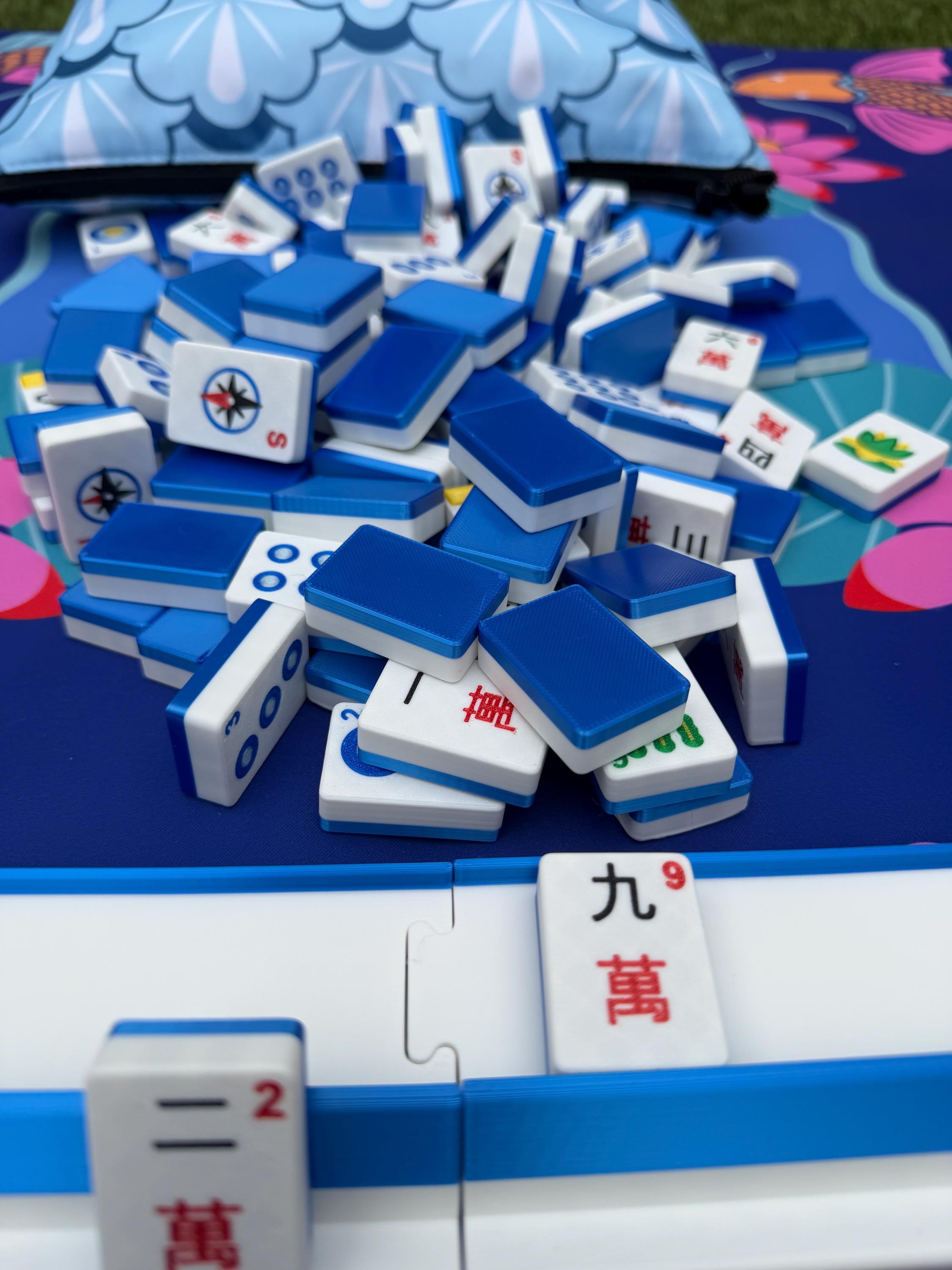 Mahjong Pool Set Floating Mahjong Set, Cobalt Blue, Full-size, Travel Ready, Lightweight ...