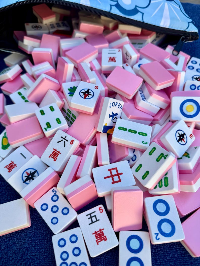 Floating Travel Mahjong Set – Compass Theme | Full-Size Tiles, Travel Weight, Multiple Bundle Options image 6