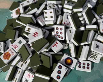 Travel Mahjong Tiles - Alpine | Lightweight, Full-Size | Matching Racks and Pushers