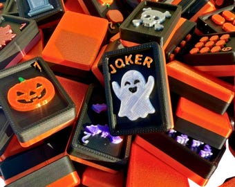 Lightweight Halloween Mahjong Tiles - Add Matching Racks and Pushers