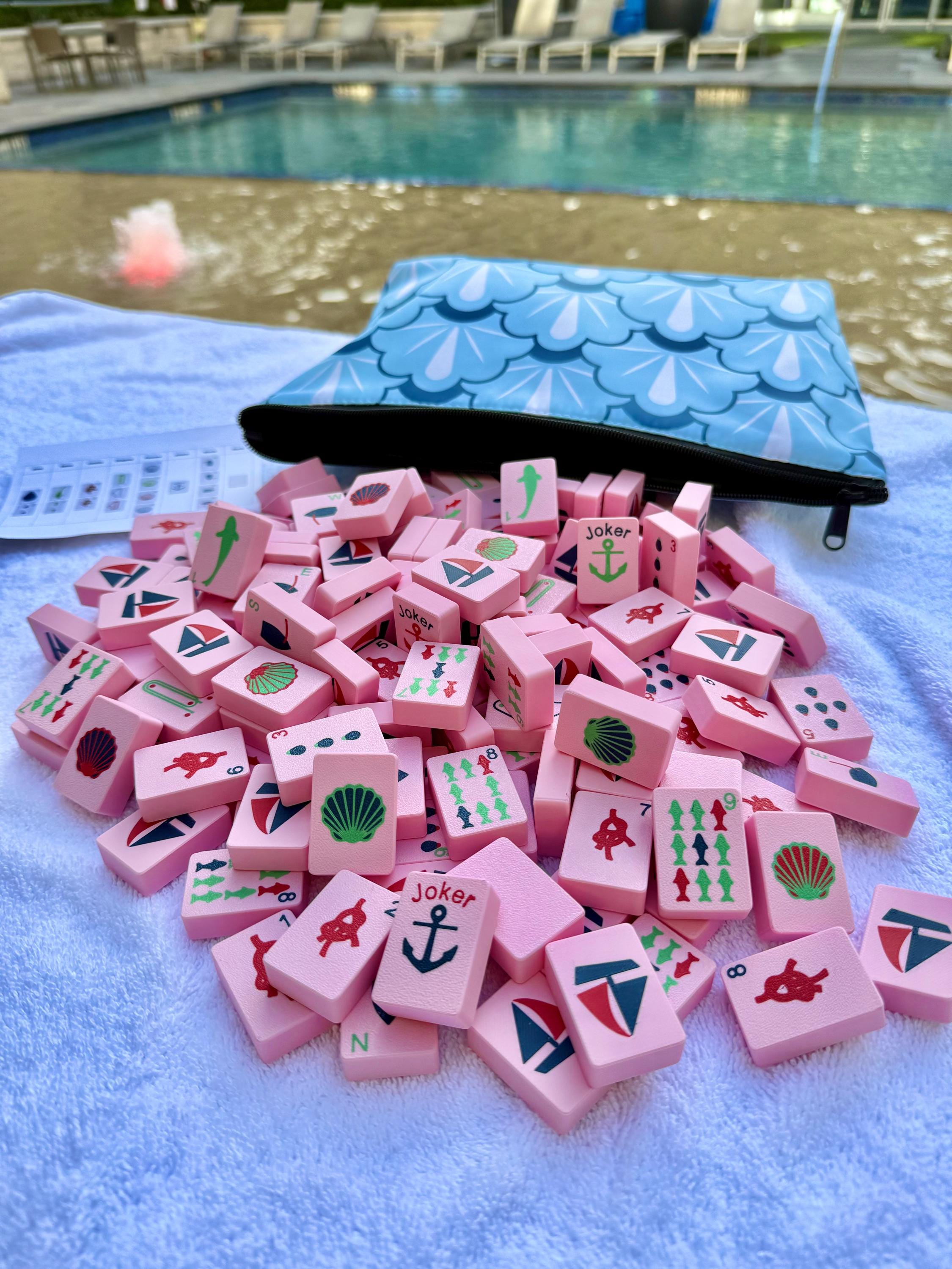 Floating Nautical Mahjong Set: Lightweight Travel Game, Handmade