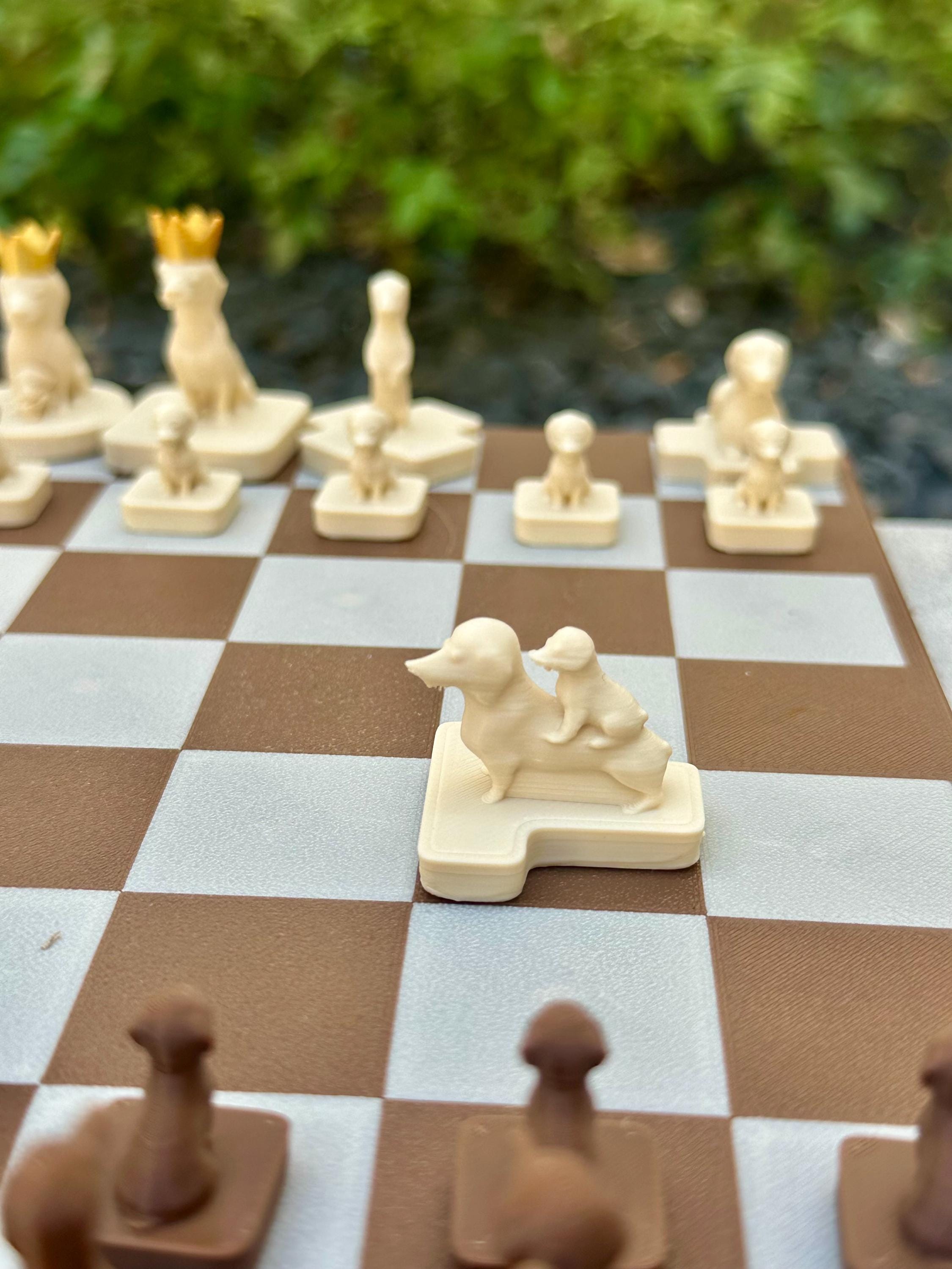 Dachshund Chess Set: 3D Printed Wiener Dog Design - Gift for Dog