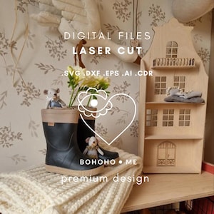 Magisches Regal Mietshaus • Lasergeschnittene Dateien • Dekoratives Regal fürs Kinderzimmer • Bohoho.me • Digitaler Download mit kommerzieller Lizenz