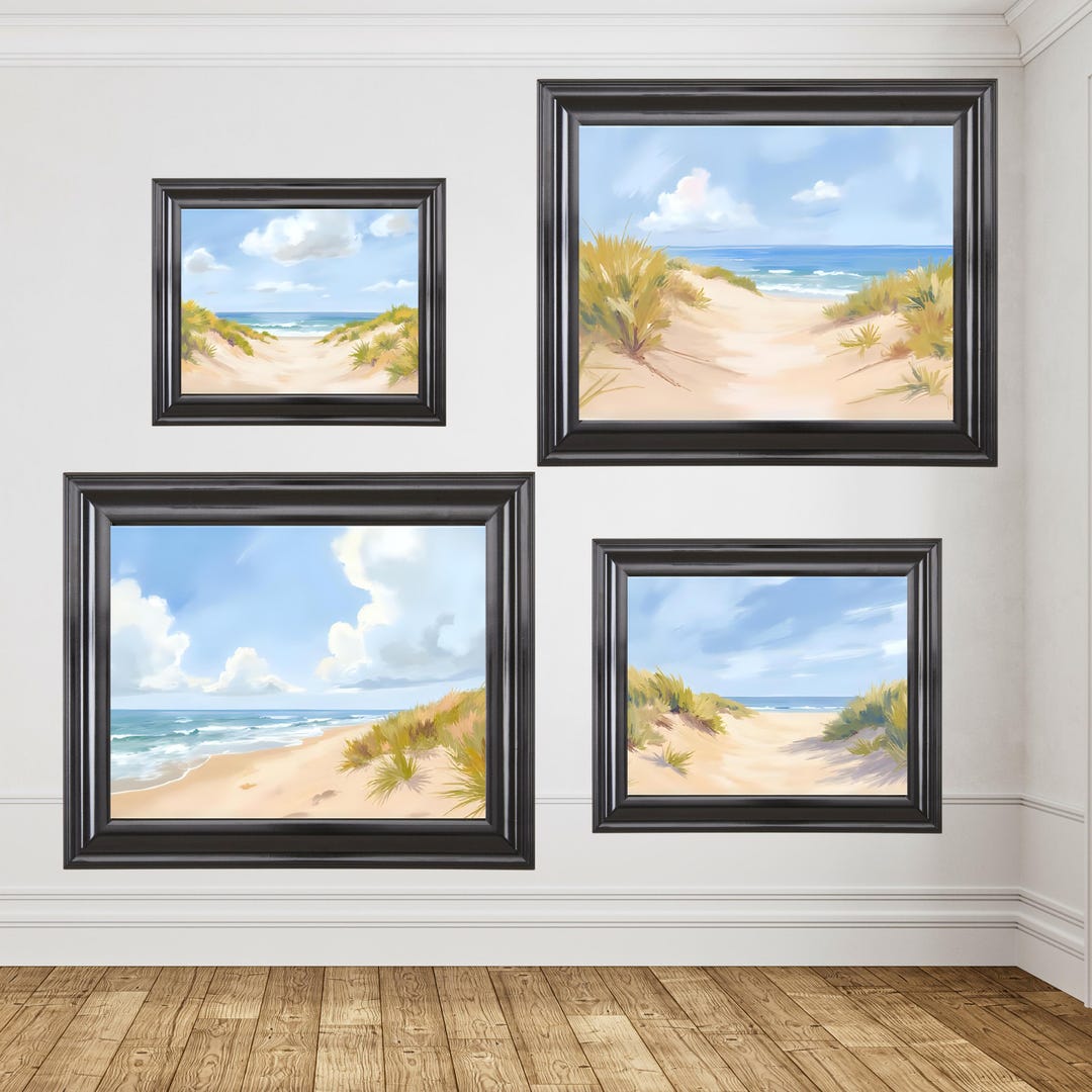 Beach Coastal Dunes 4 Piece Set Prints for the Bedroom Tropical Wall ...