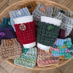 Crocheted Coffee Sleeve Cozy With Button