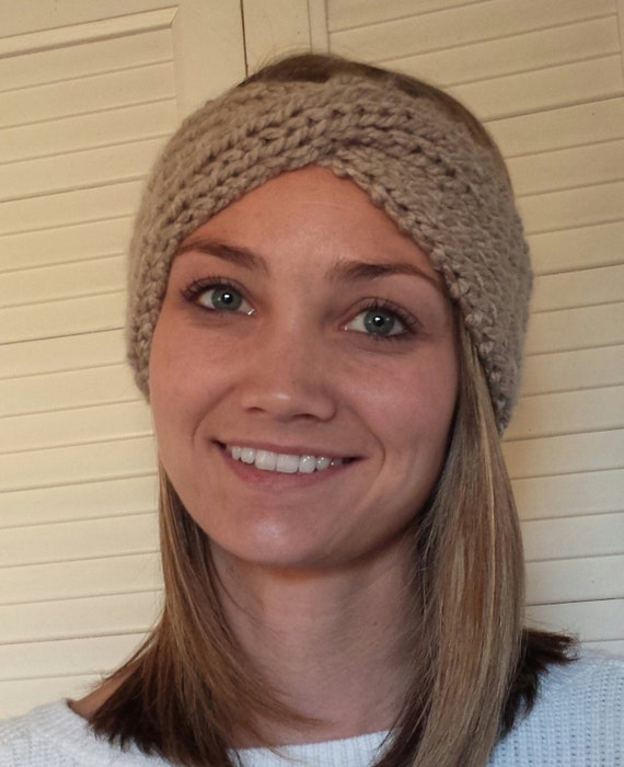 Crossover Knit Headband Earwarmer - Etsy display picture 2